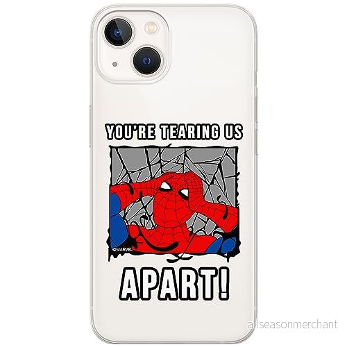 ERT GROUP mobiltelefonfodral för Iphone 13 originalt och officiellt licensierat Marvel mönster Spider Man 035 optimalt anpassad till formen på mobiltelefonen, gedeeltelijk transparant 5905795011468