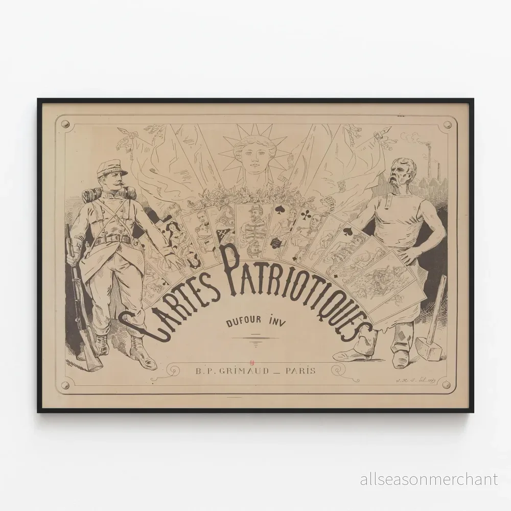 Vintageposter med patriotiska kartor av Dufour - Historisk väggdekoration