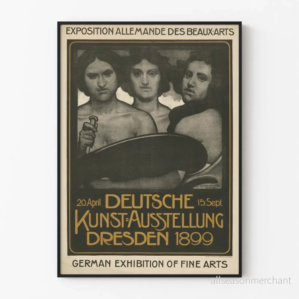 Vintageposter från den tyska konstutställningen i Dresden 1899