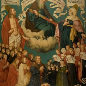 Konsttryck av Gud Fader, Kristus och Jungfru Maria med donatorer - Efter Hans Holbein den äldre - Bild 2