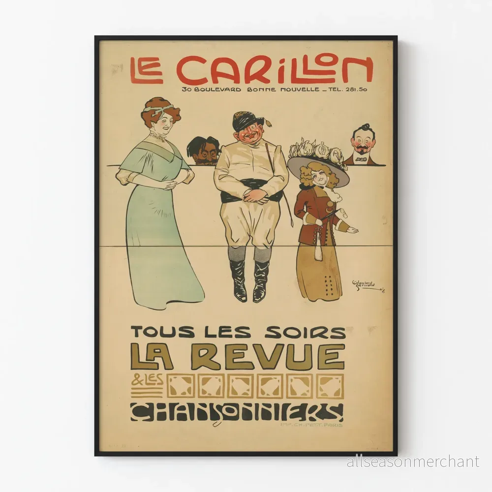 Vintageposter Le Carillon - La Revue et les Charlotins