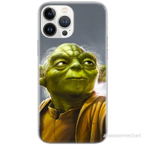 ERT GROUP mobiltelefonfodral för Iphone 13 PRO MAX originalt och officiellt licensierat Star Wars mönster Yoda 006 Vit optimalt anpassad till formen på mobiltelefonen, fodral tillverkad av TPU plast 5903932875102
