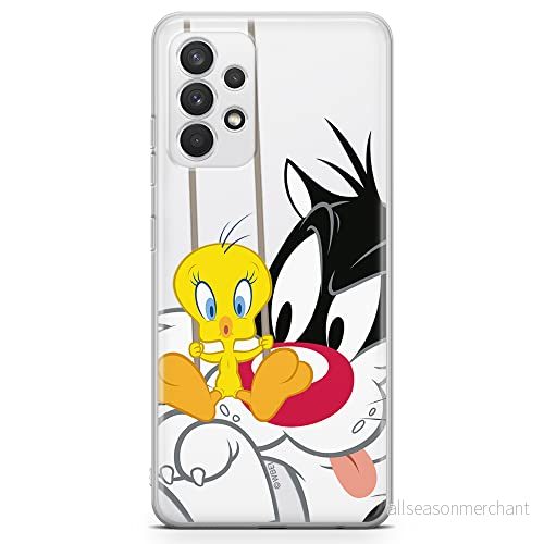 ERT GROUP mobiltelefonfodral för Samsung A32 4G LTE originalt och officiellt licensierat Looney Tunes mönster Sylvester & Tweety 002 anpassad till formen på mobiltelefonen, gedeeltelijk transparant 5903040473184