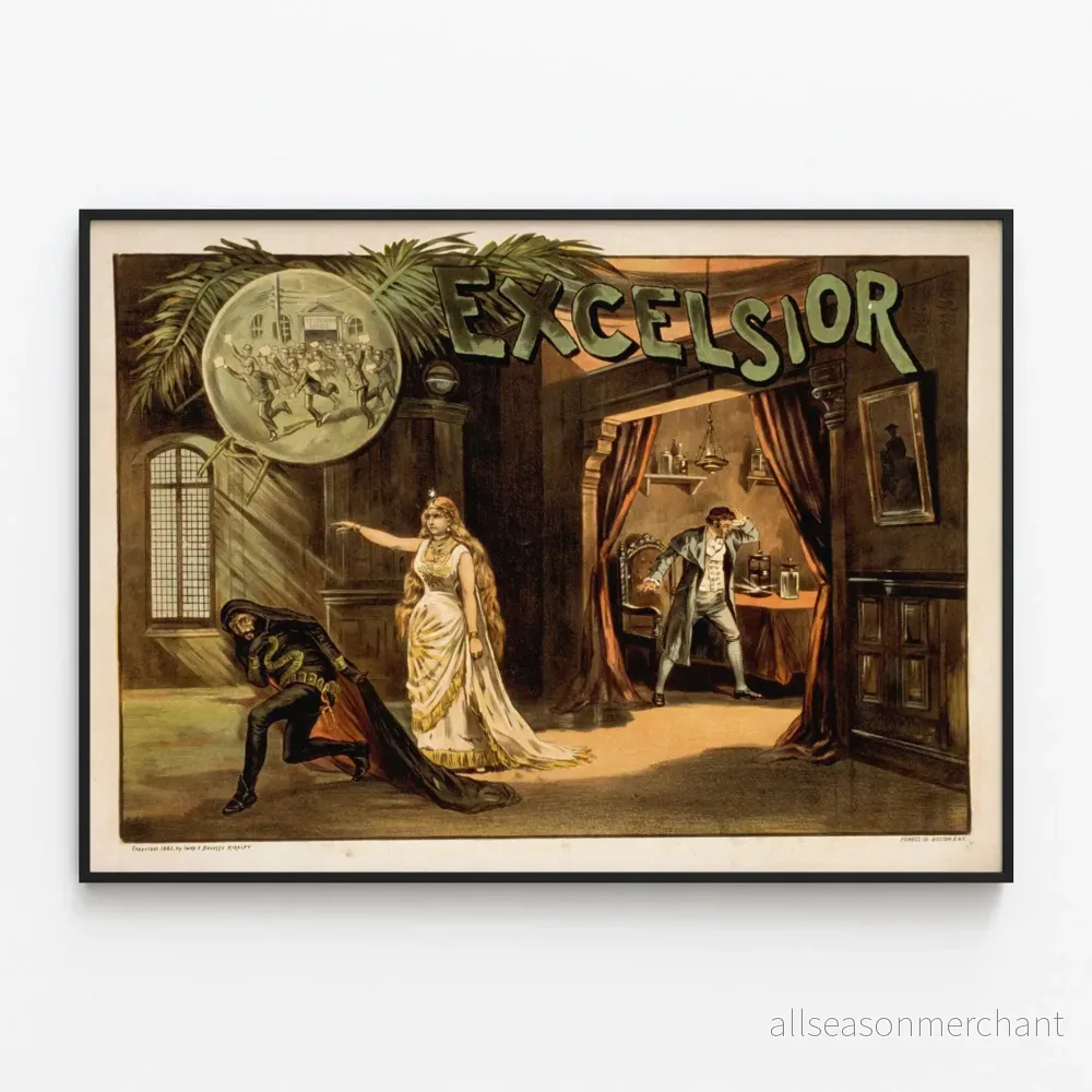 Vintage dekorativ poster Excelsior 1883 Vintage dekorativ poster Excelsior 1883
