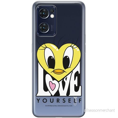 ERT GROUP mobiltelefonfodral för Oppo RENO 7 5G originalt och officiellt licensierat Looney Tunes mönster Tweety 015 optimalt anpassad till formen på mobiltelefonen, gedeeltelijk transparant 5905795098353