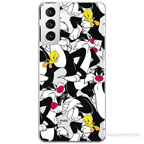 ERT GROUP mobiltelefonfodral för Samsung S21 PLUS originalt och officiellt licensierat Looney Tunes mönster Sylvester & Tweety 004 anpassad till formen på mobiltelefonen, gedeeltelijk transparant 5903932380231