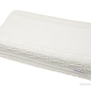 Meyco Baby Romantic Flower skötunderläggsöverdrag (mjukt och hudvänligt, tillverkat av 100% bomull, tvättbart, lättskött, lämpligt för torktumling, storlek: 50 x 70 cm), gräddvit 4054703763911
