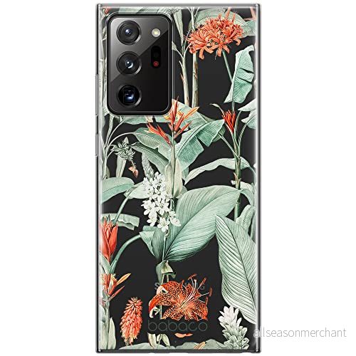 ERT GROUP mobiltelefonfodral för Samsung GALAXY NOTE 20 ULTRA originalt och officiellt licensierat Babaco mönster Flowers 048 optimalt anpassad till formen på mobiltelefonen, gedeeltelijk transparant 5905131340436