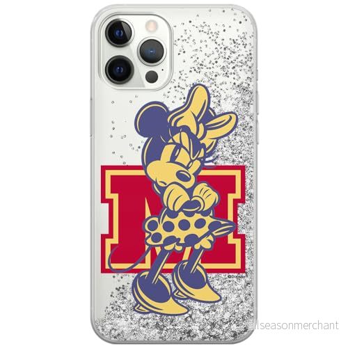 ERT GROUP mobiltelefonfodral för Apple Iphone 12/12 PRO originalt och officiellt licensierat Disney mönster Minnie 072 optimalt anpassad till formen på mobiltelefonen, med glitter overflow effekt 5905795024482