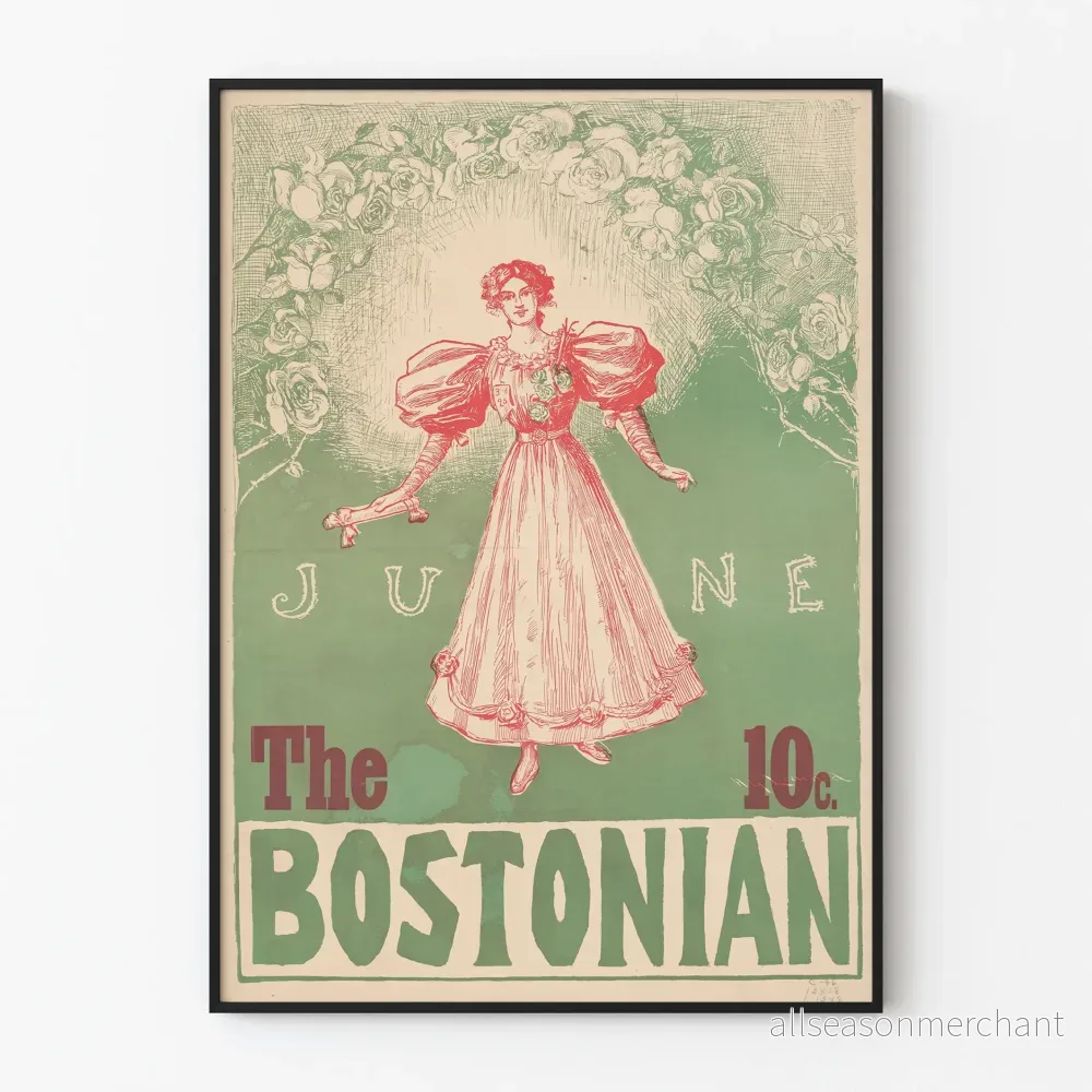 Vintageposter The Bostonian - Retro väggdekoration juni