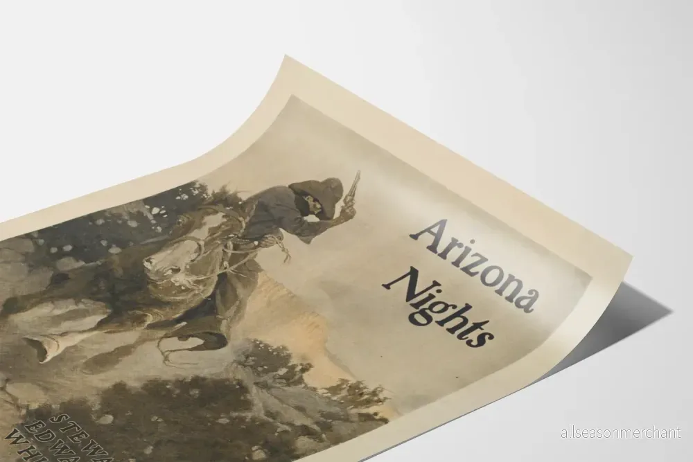 Vintageaffisch Västra Västern Arizona Nätter Kavallerist till häst - Bild 3