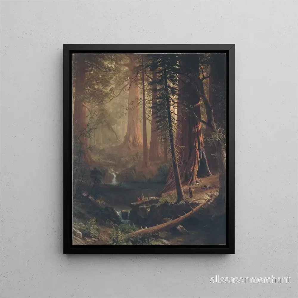 Målning av Sequoiadendron giganteum i Kalifornien - Albert Bierstadt | Konsttryck