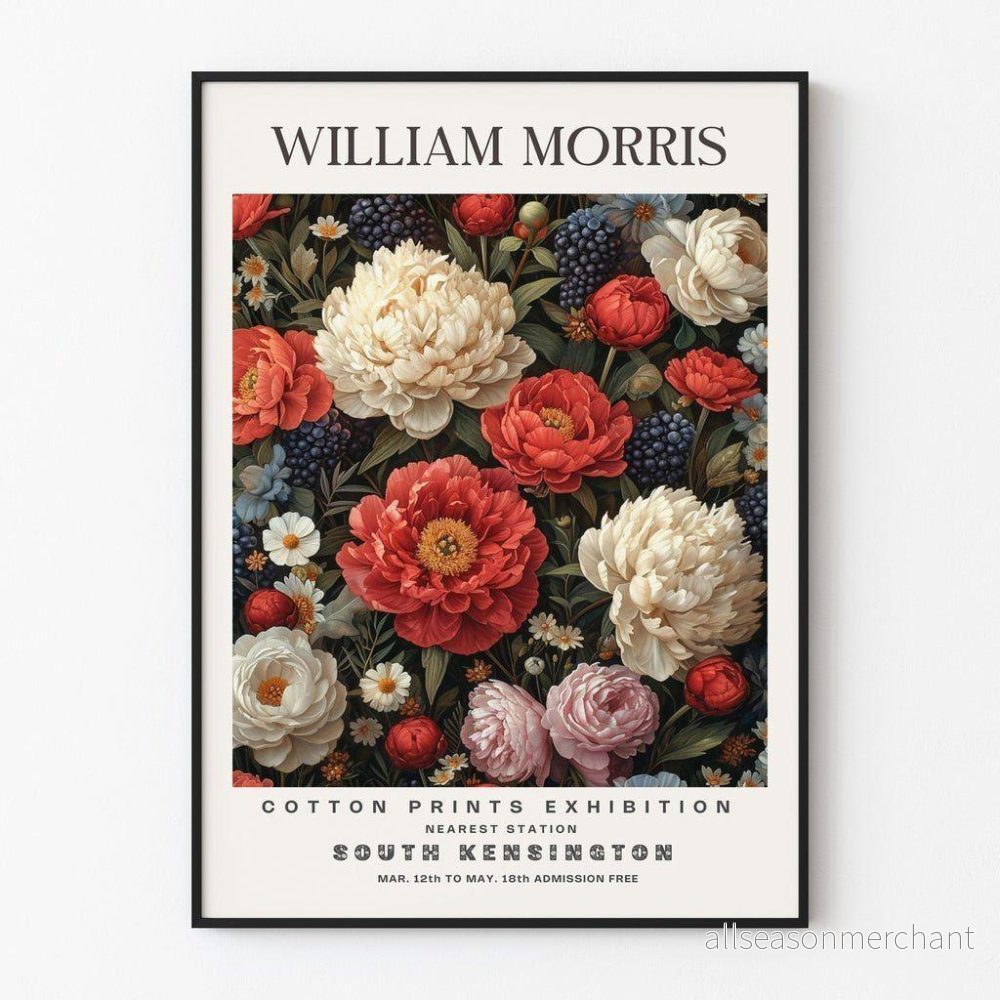 Poster gammal av William Morris – De Blanc och de Rouge
