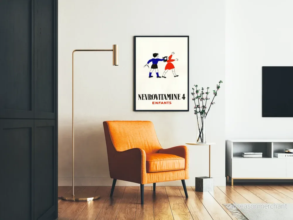 Vintageposter Nevrovitamine 4 Barn väggdekoration - Bild 2