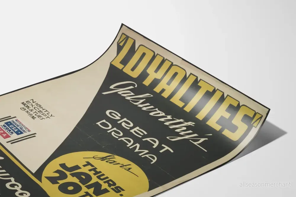 Vintageaffisch för teatern 'Loyalties' vid Hollywood Playhouse - Bild 3