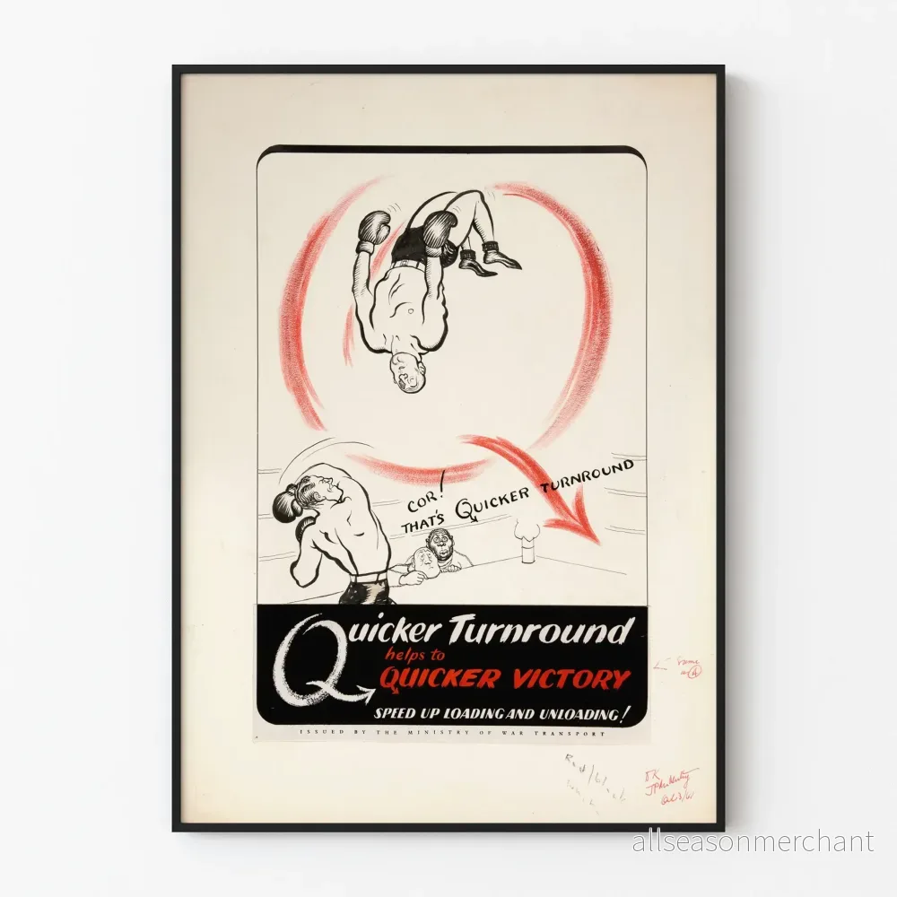 Vintageposter Quicker Turnround - Retro sportväggdekoration