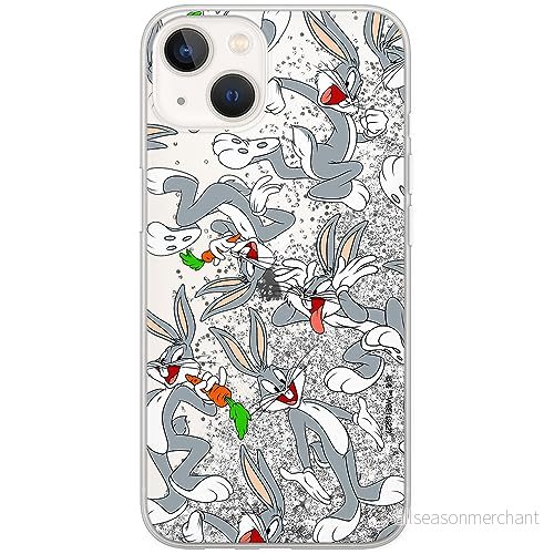 ERT GROUP mobiltelefonfodral för Apple Iphone 13 MINI originalt och officiellt licensierat Looney Tunes mönster Bugs 013 optimalt anpassad till formen på mobiltelefonen, med glitter overflow effekt 5905511660017