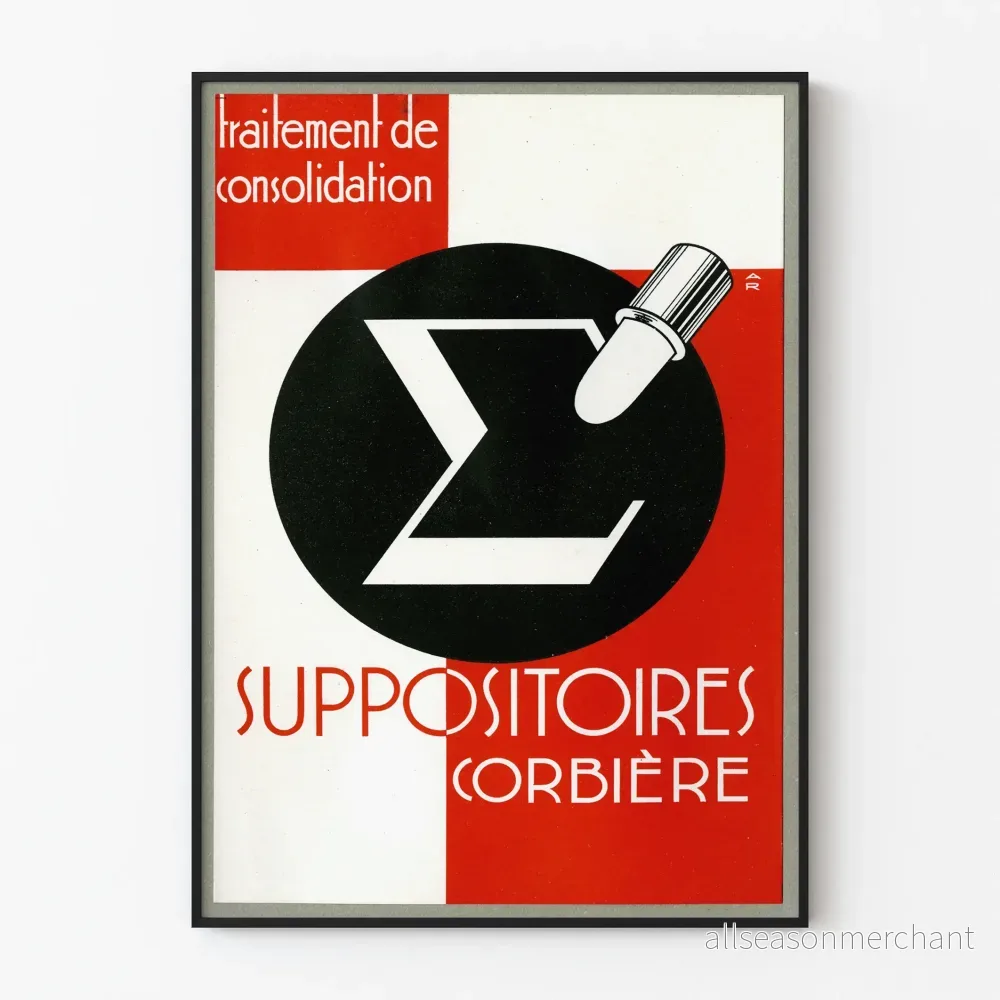 Vintageposter för suppositorier Corbière – behandlingsstärkande poster Vintageposter för suppositorier Corbière – behandlingsstärkande poster