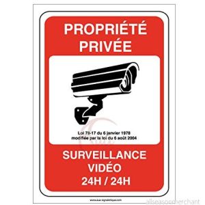 AUA SIGNALETIQUE Privat egendom panel under videoövervakning 24 h /24 300 x 420 mm, aluminium dibond 3 mm 3666180039987 AUA SIGNALETIQUE Privat egendom panel under videoövervakning 24 h /24 300 x 420 mm, aluminium dibond 3 mm 3666180039987