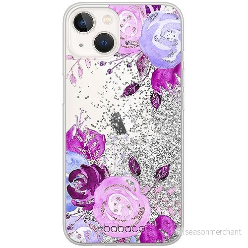 ERT GROUP mobiltelefonfodral för Apple Iphone 13 MINI originalt och officiellt licensierat Babaco mönster Flowers 005 optimalt anpassad till formen på mobiltelefonen, med glitter overflow effekt 5905131122902