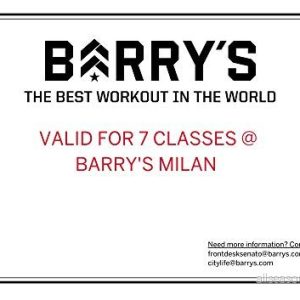 BARRY’S MILAN 7 classes pack 789011490177