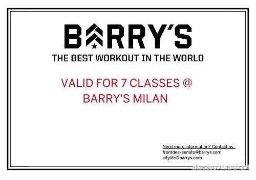BARRY'S MILAN 7 classes pack 789011490177