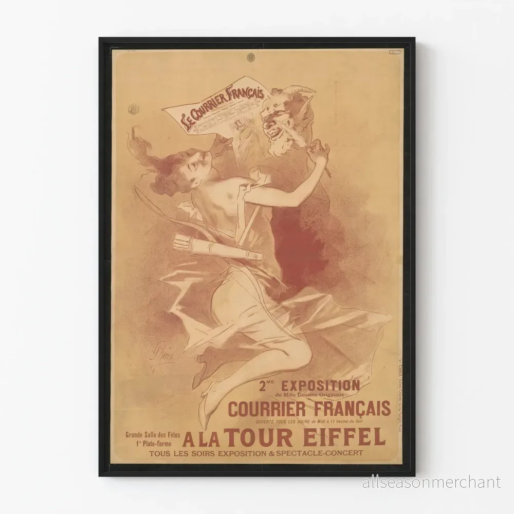 Gammal poster för Fransk Postutställning vid Eiffeltornet Gammal poster för Fransk Postutställning vid Eiffeltornet
