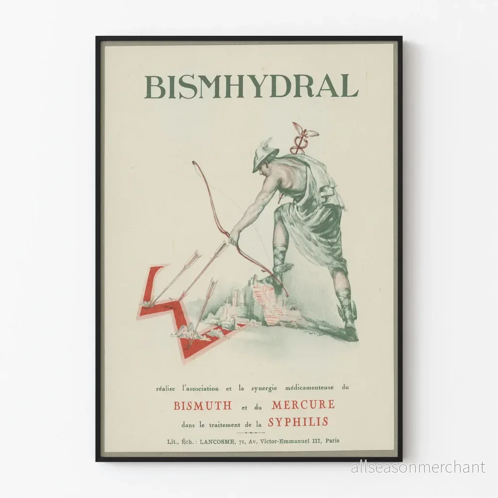 Vintageposter Bismhydral - Gammal terapeutisk väggdekoration