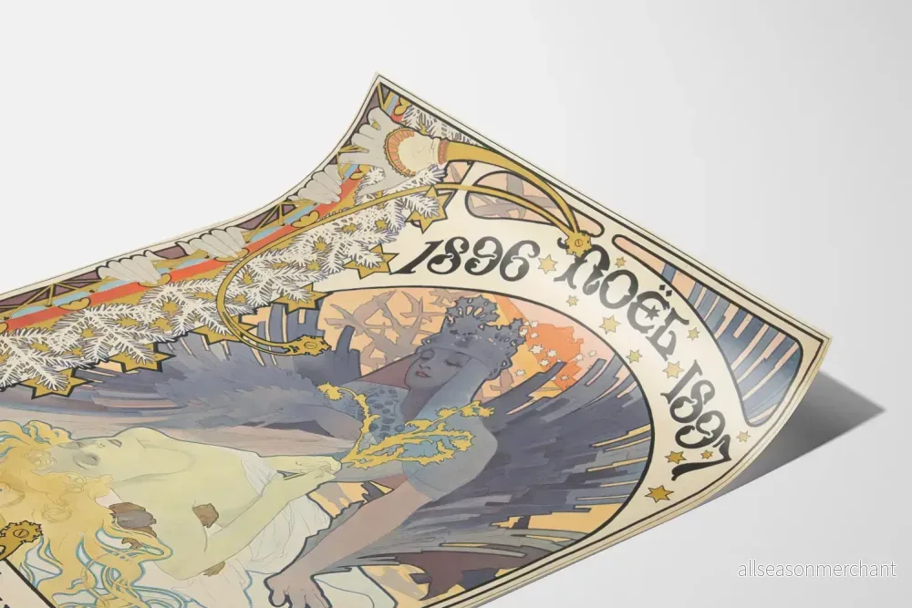 Vintage julposter 1896 av Alphonse Mucha - Bild 3