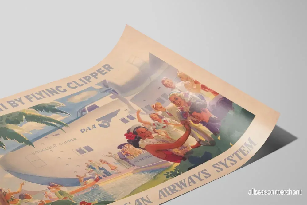 Vintageposter Hawaii av Flying Clipper Pan American Airways System - Bild 2