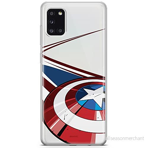 ERT GROUP mobiltelefonfodral för Samsung A31 originalt och officiellt licensierat Marvel mönster Captain America 008 optimalt anpassad till formen på mobiltelefonen, gedeeltelijk transparant 5903040214350