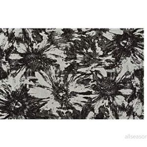BIANCHERIAWEB Matta Vardagsrum Velour Halkfri Dis Flower Loto Färg Svart Suardi, 140 x 200 cm, 8056710031508