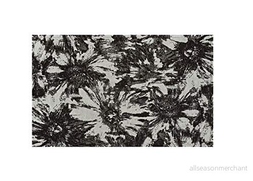 BIANCHERIAWEB Matta Vardagsrum Velour Halkfri Dis Flower Loto Färg Svart Suardi, 140 x 200 cm, 8056710031508