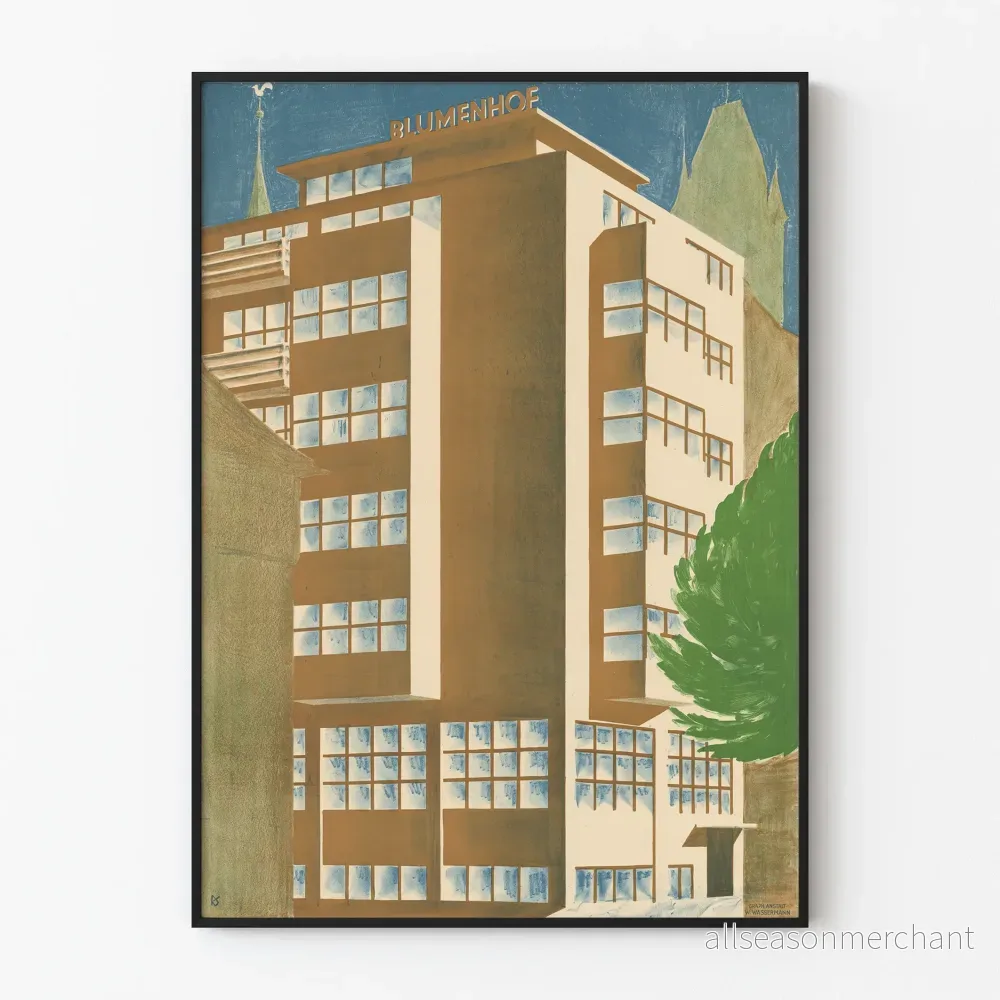 Vintagearkitektur Poster Moderna Blumenhof