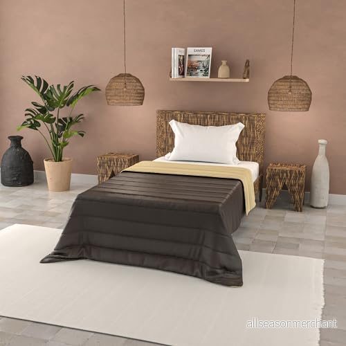 Enfärgad BASIC sommartäcke, Brun/grädd, 200x240cm 8058575149213