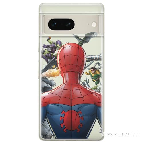 ERT GROUP mobiltelefonfodral för Google PIXEL 7 originalt och officiellt licensierat Marvel mönster Spider Man 004 optimalt anpassad till formen på mobiltelefonen, gedeeltelijk transparant 5905795159863