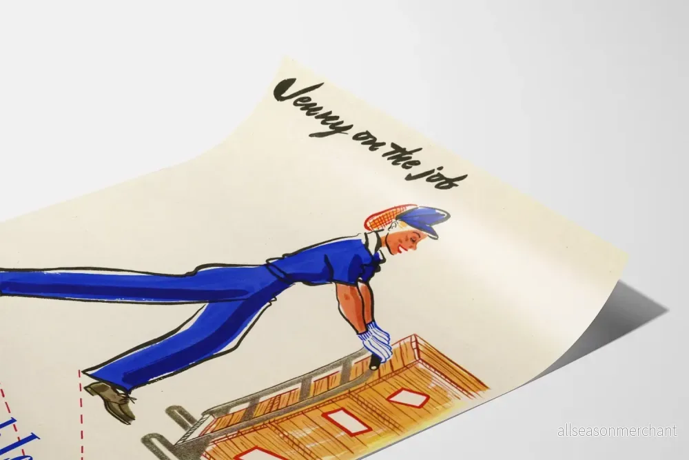 Vintageposter Jenny på jobbet med lågklackade skor - Bild 3