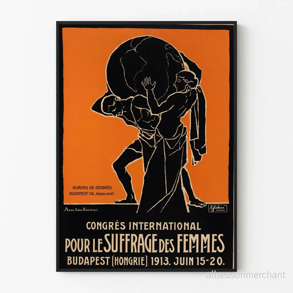 Vintageposter för Internationella kongressen för kvinnors rösträtt 1913