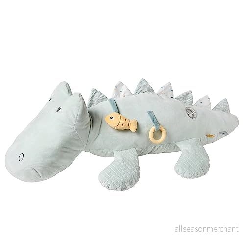 Nattou Plyschleksak, Romeo krokodil, polyester, med olika aktiviteter, Ca. 28 cm, Romeo, Jules och Sally, Himmelsfärgad 5414673950497