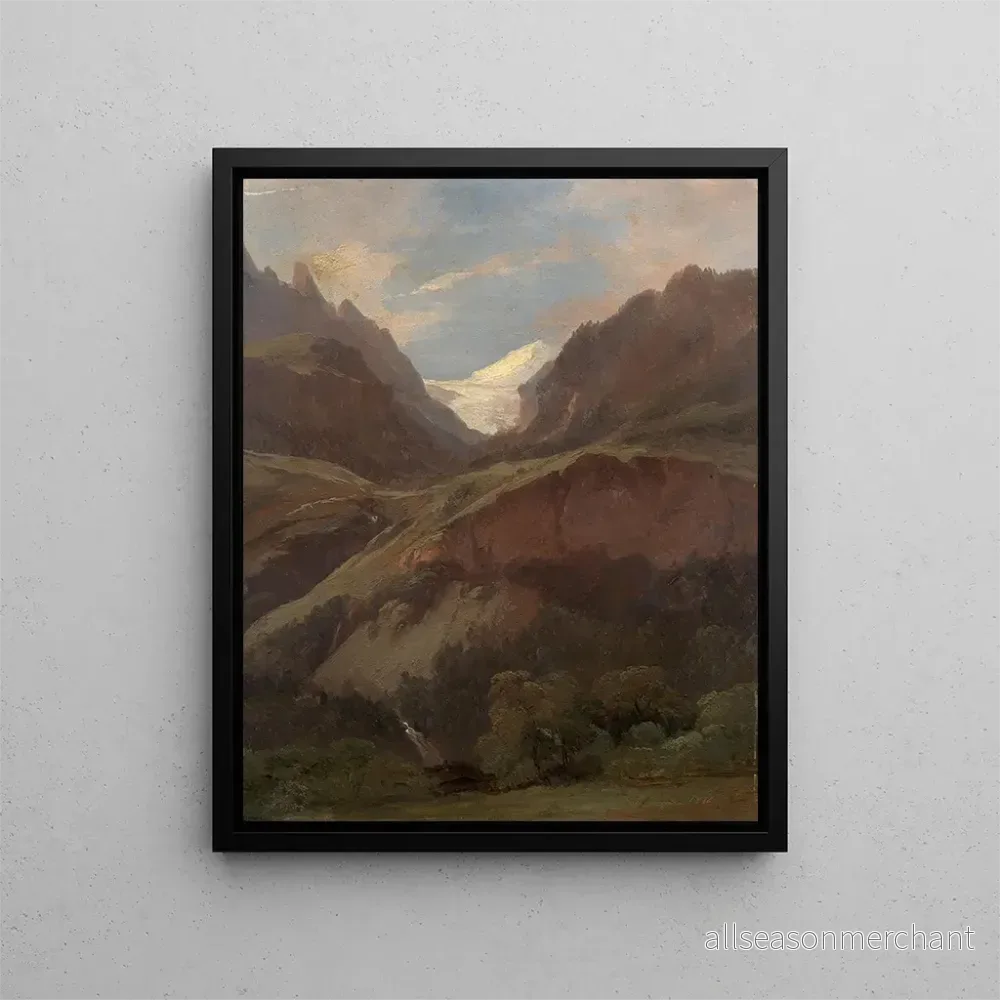 Målning Vue sur le Wetterhorn et le Reichenbach depuis Meiringen - Alexandre Calame | Konsttryck