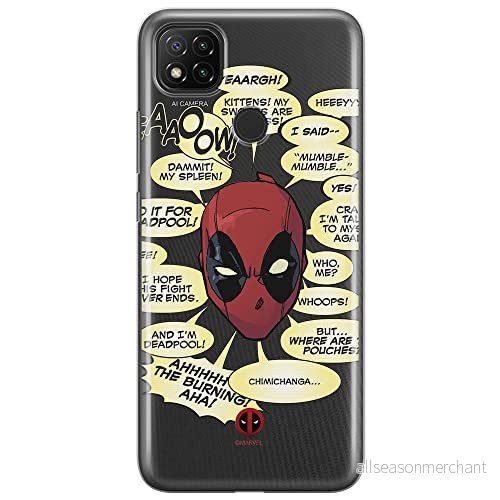 ERT GROUP mobiltelefonfodral för Xiaomi REDMI 9C originalt och officiellt licensierat Marvel mönster Deadpool 008 optimalt anpassad till formen på mobiltelefonen, gedeeltelijk transparant 5903040302651