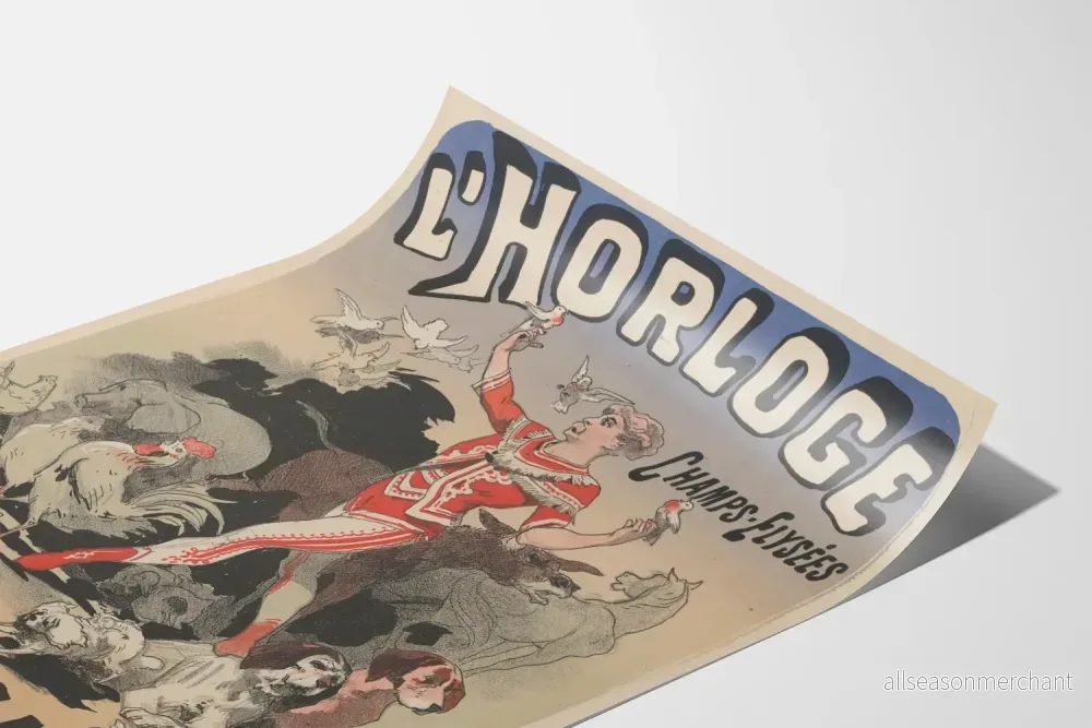 Vintageposter L'Horloge Vaughan - Rustik väggdekoration - Bild 3