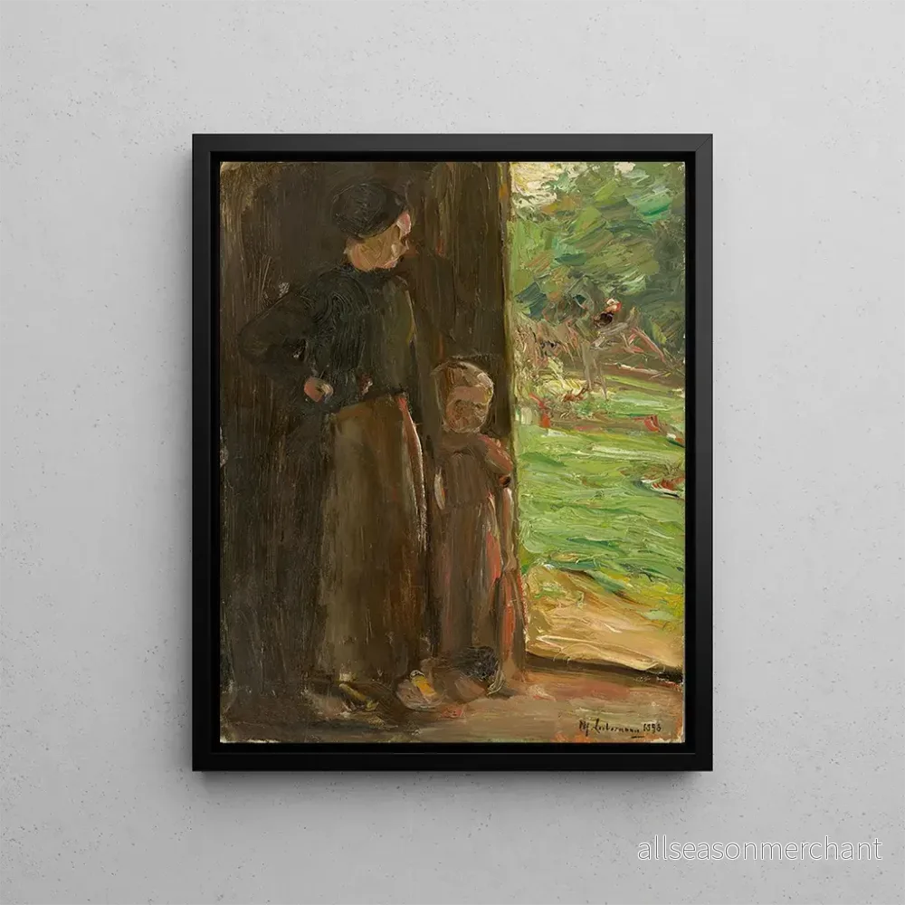 Målning av kvinna med barn under trädet – Max Liebermann | Konsttryck