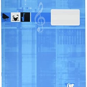 Clairefontaine 31014C nothäfte perfekt för musikundervisning, DIN A4, 21 x 29,7 cm, 8 ark, 90 g, 1 st, turkos 3329680310146 Clairefontaine 31014C nothäfte perfekt för musikundervisning, DIN A4, 21 x 29,7 cm, 8 ark, 90 g, 1 st, turkos 3329680310146