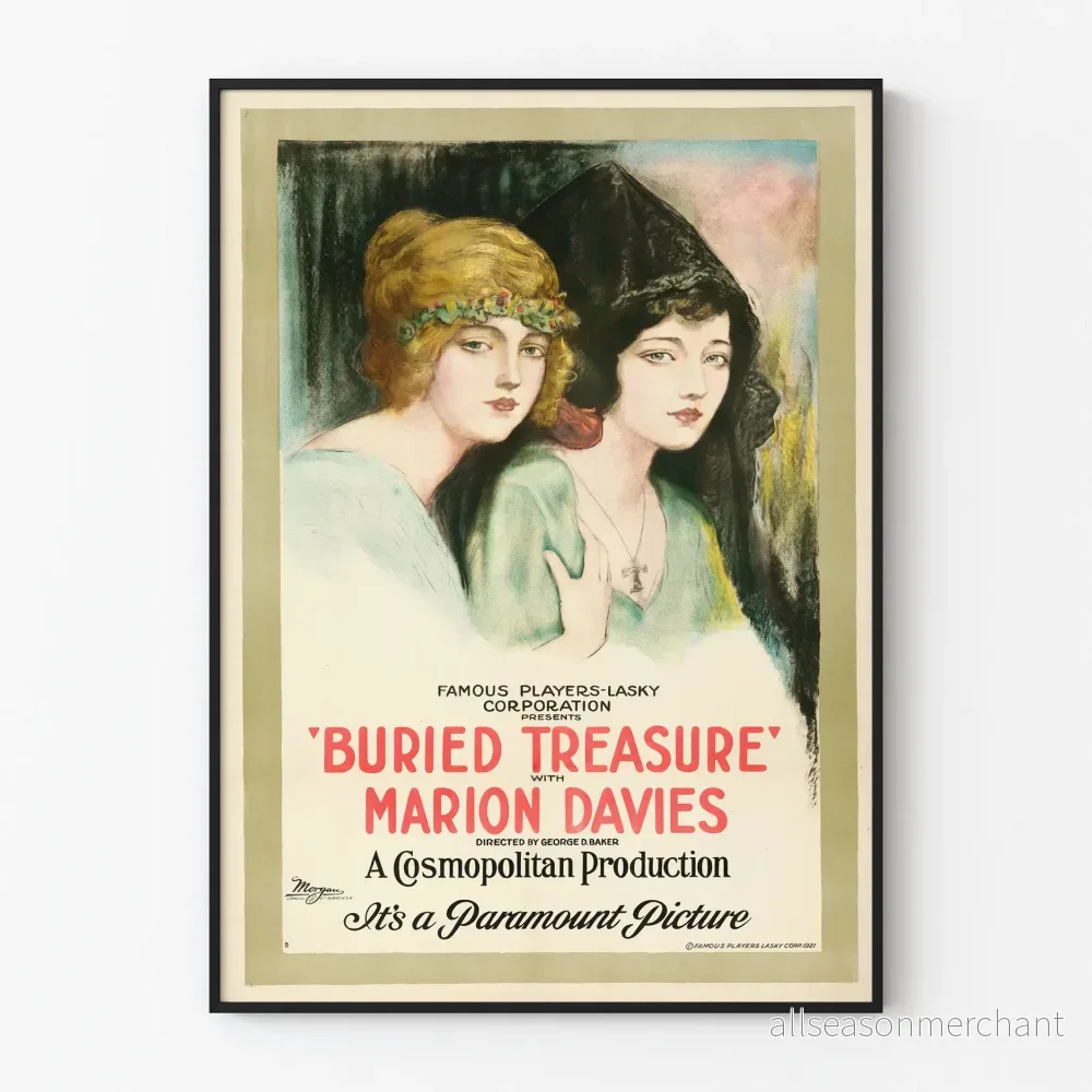 Vintageposter Buried Treasure med Marion Davies