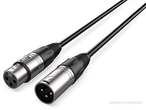 Audibax Silver XLR kabel hane till hona längd 15 meter OFC kontakter med hög signalöverföring PVC beläggning maximal isolering diameter 6 mm svart färg 643415971406