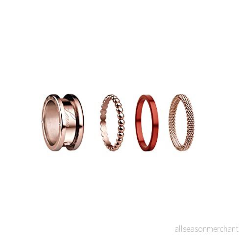 BERING Uppsättning ringar i roséguld och rött, för kvinnor, med en unik anordning att vrida loss byta, Symphony Set D 4894041774541