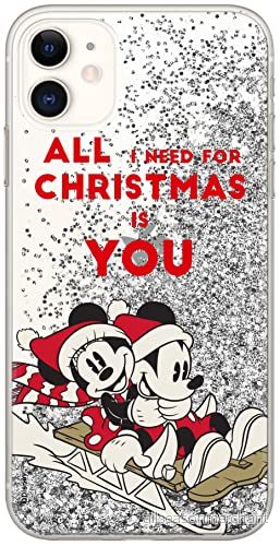 ERT GROUP mobiltelefonfodral för Apple Iphone 11 PRO originalt och officiellt licensierat Disney mönster Mickey & Minnie 015 Vit anpassad till formen på mobiltelefonen, med glitter overflow effekt 5903932089004