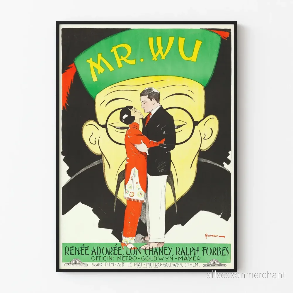 Vintagering väggdekorationsposter Mr. Wu