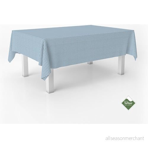ECOMMERC3 Vichy fläckbeständig bordsduk för rektangulärt bord, storlek 240 x 140 cm med extra mjuk känsla och vattentät blå färg 8435767370059